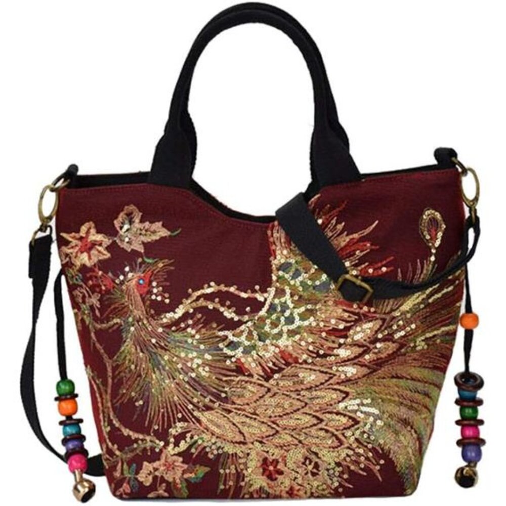 Canavas Shoulder Handbags for Women,Ladies Ethnic Travel Bohemian Bags Tote